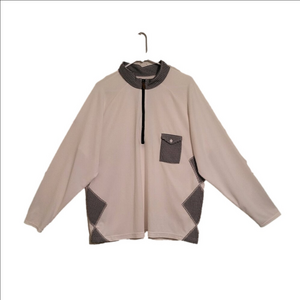 Iliac Golf White Black Plaid Long Sleeve Quarter Zip Pullover Shirt Size XL